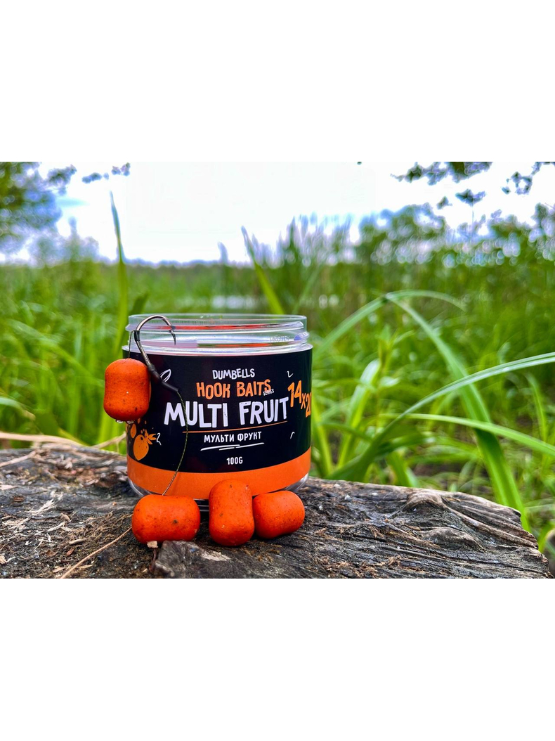 Дамбелсы насадочные Carptoday Baits Multi Fruit (Мульти Фрукт), Диаметр: 14 х 20 мм, Вкус: Мульти Фрукт, изображение 5