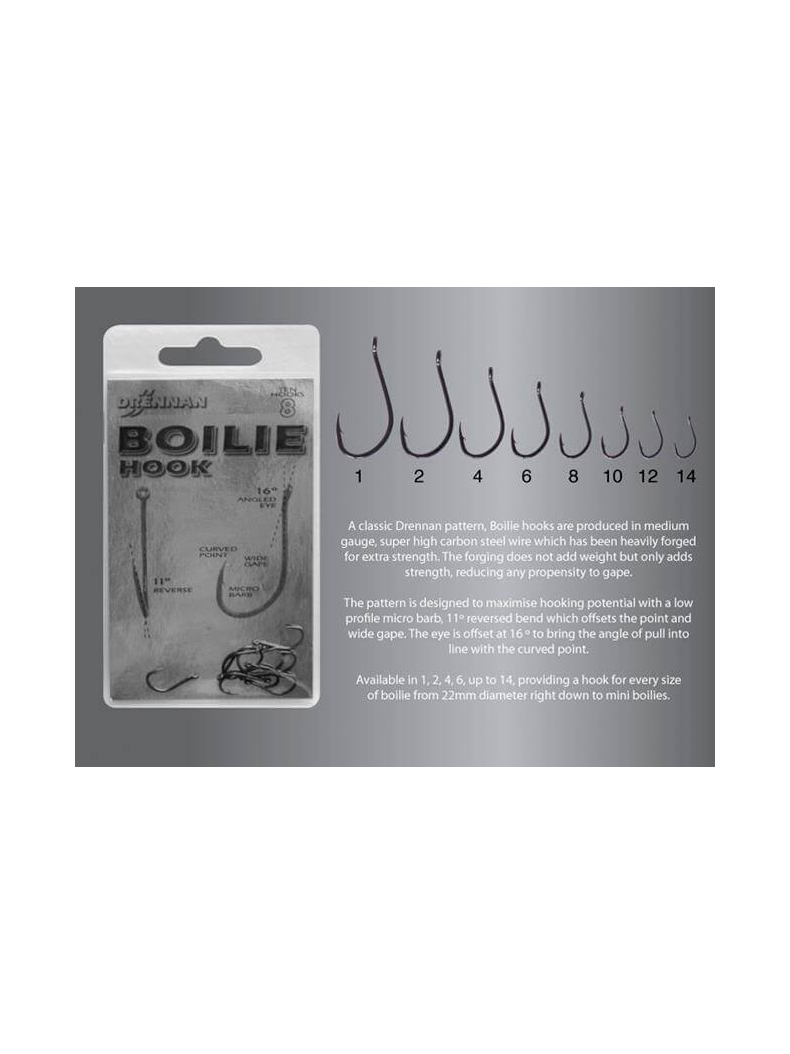 Boilie Hook крючки карповые с отогнутым ухом, Размер крючка: №1 Boilie Hook крючки карповые с отогнутым ухом, Размер крючка: №1