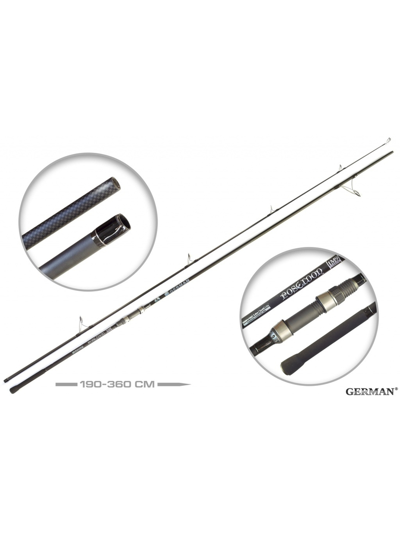 Удилище карповое German Fishing Poseidon IМ9 12ft 3.50lb, Длина удилища: 12 ft :: 3.65 м, Тест удилища: 3.50 lb, изображение 2
