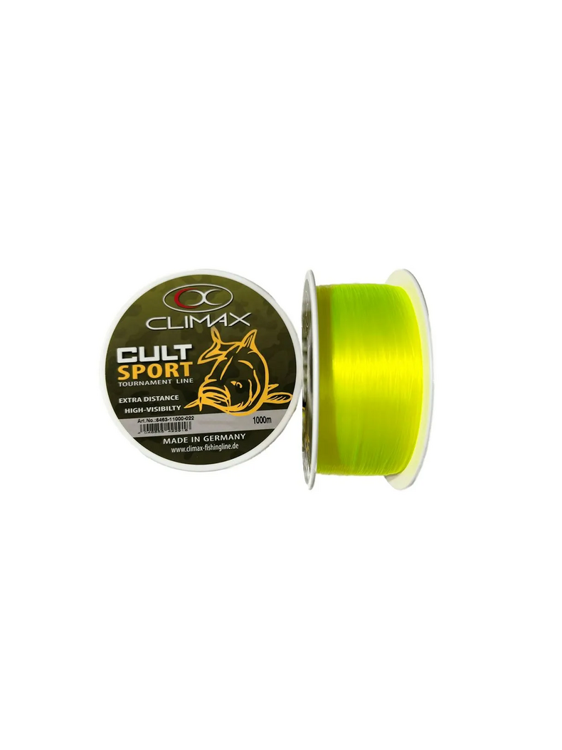 Леска Climax Cult Sport Yellow (желтая) 1000m, Диаметр лески: 0.22 мм Леска Climax Cult Sport Yellow (желтая) 1000m, Диаметр лески: 0.22 мм