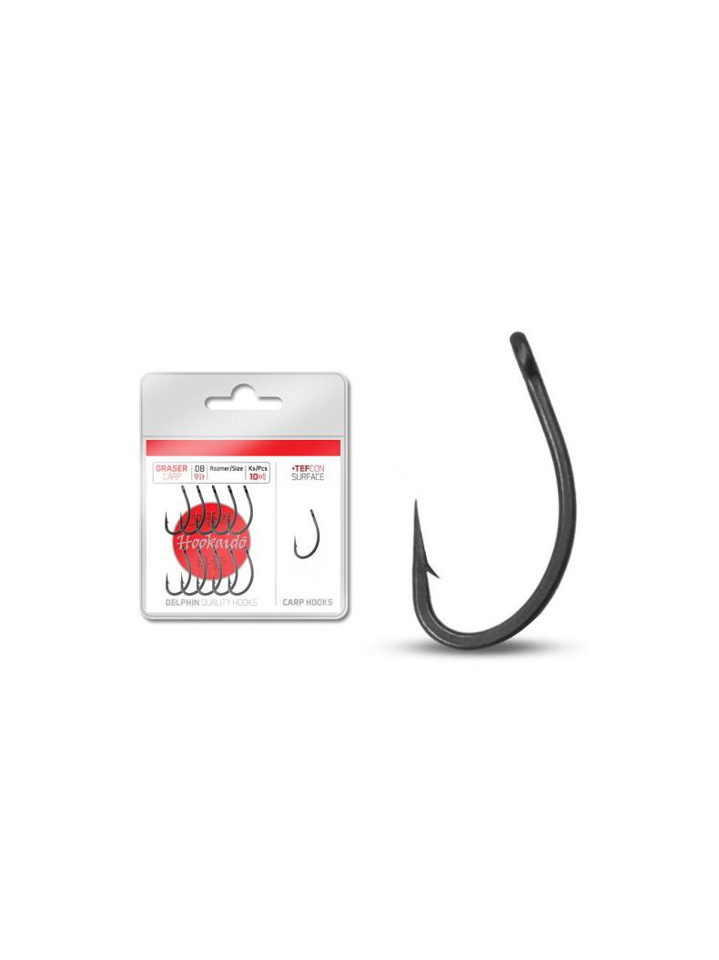 Крючки карповые Delphin HOOKAIDO GRASER TEFCON #8 Крючки карповые Delphin HOOKAIDO GRASER TEFCON #8