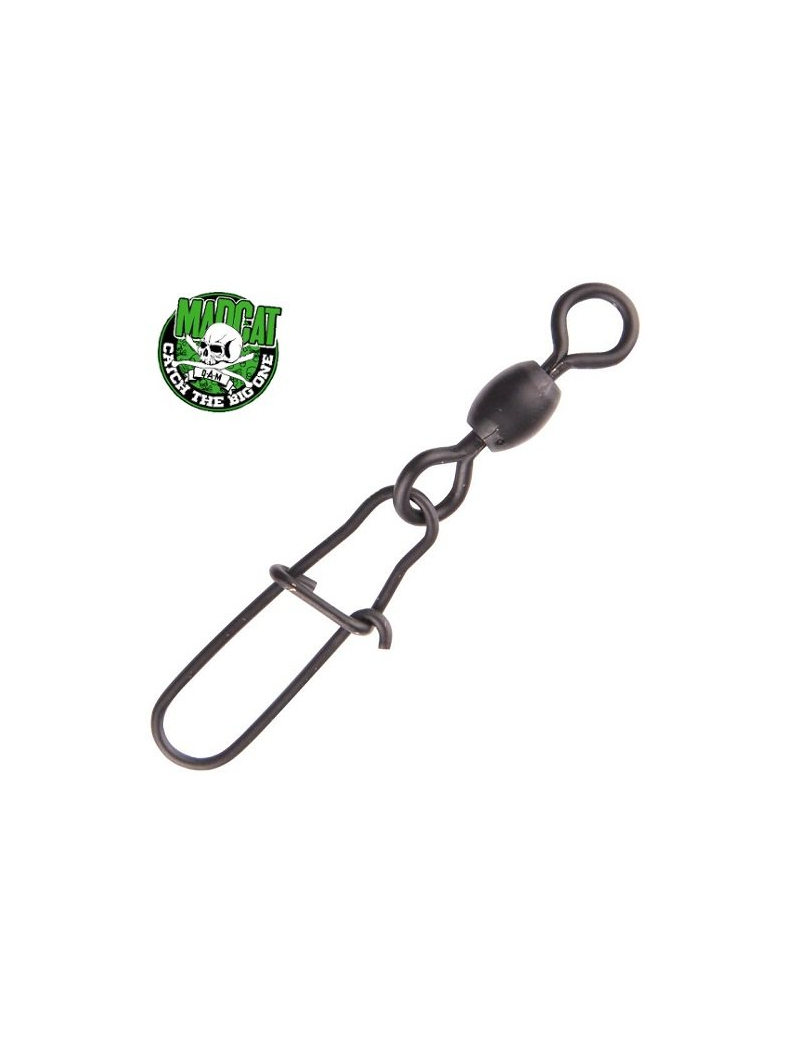Вертлюг с застежкой MADCAT® POWER SWIVELS + SNAP - 100kg / 5 шт.