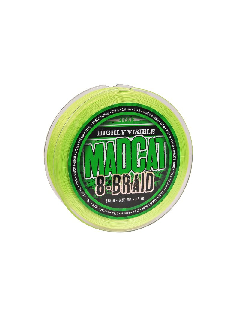 Леска плетеная MADCAT® 8-BRAID HI-VIS YELLOW - 0.50mm / 115lb / 270m Леска плетеная MADCAT® 8-BRAID HI-VIS YELLOW - 0.50mm / 115lb / 270m