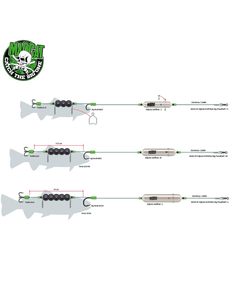 Готовые оснастки на сома MADCAT® ADJUSTA PROFI RIVER RIGS «DEAD BAIT» - S, изображение 2 Готовые оснастки на сома MADCAT® ADJUSTA PROFI RIVER RIGS «DEAD BAIT» - S, изображение 2
