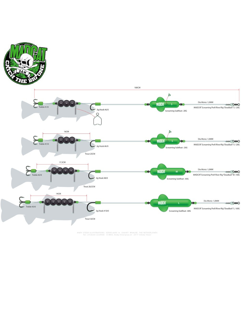 Готовые оснастки на сома MADCAT® SCREAMING PROFI RIVER RIGS «DEAD BAIT» - M, изображение 2 Готовые оснастки на сома MADCAT® SCREAMING PROFI RIVER RIGS «DEAD BAIT» - M, изображение 2