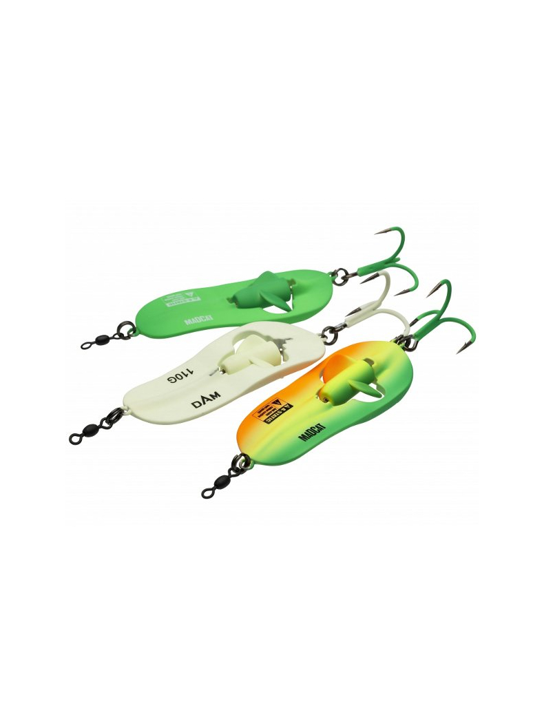 Блесны колеблющиеся MADCAT® A-STATIC RATTLIN' SPOON - 110g - FIRETIGER, изображение 2