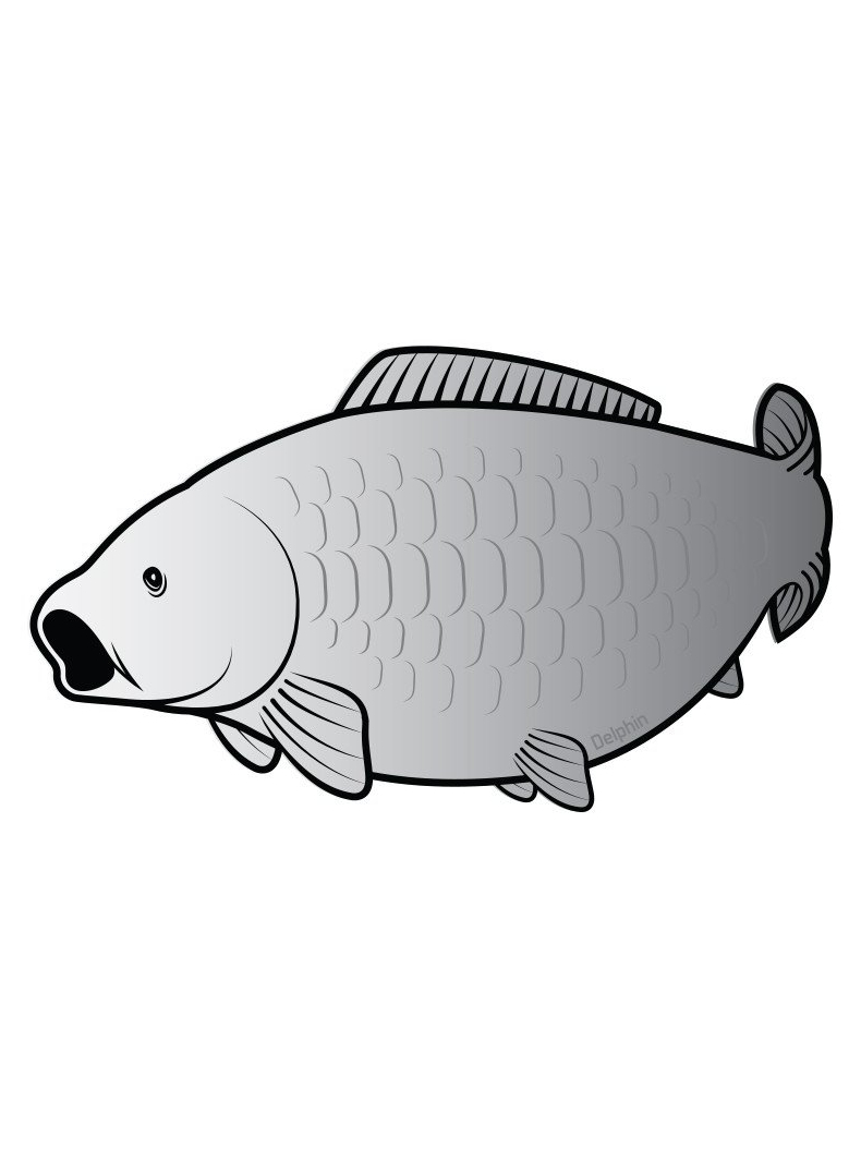 Наклейка Delphin CARP SILVER Sticker / 80x45mm