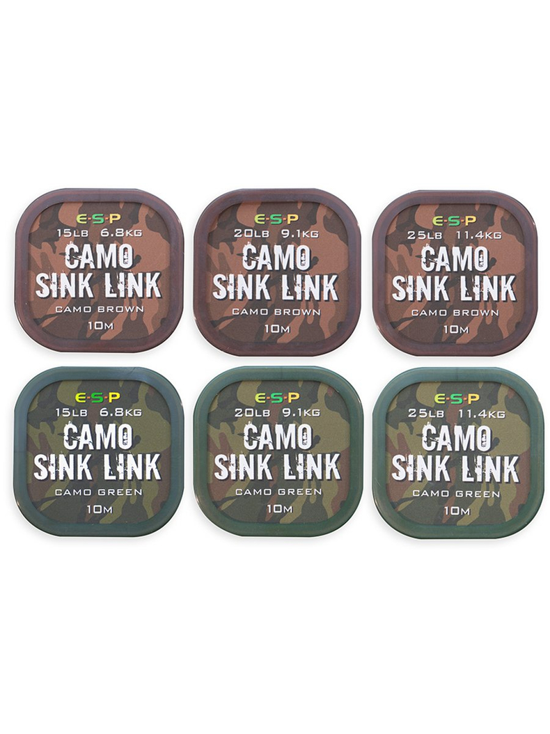 Поводковый материал E-S-P CAMO SINK LINK Camo Brown / 20lb / 10m, изображение 2 Поводковый материал E-S-P CAMO SINK LINK Camo Brown / 20lb / 10m, изображение 2
