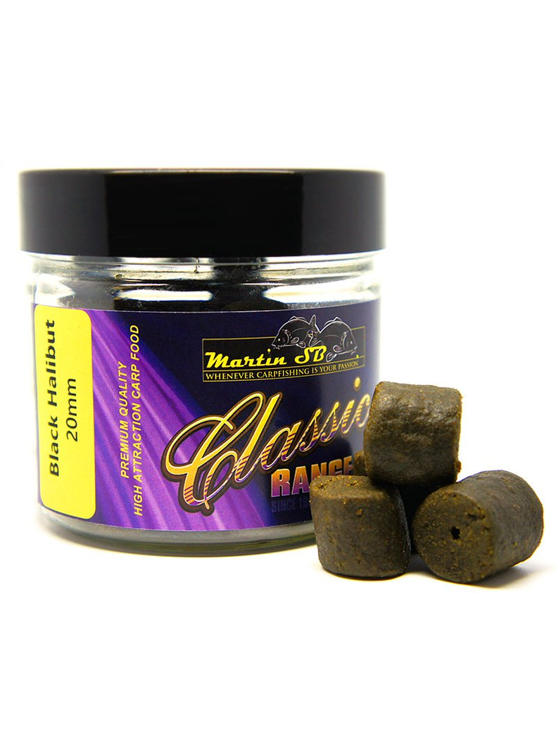 Пелетс насадосный Martin SB CLASSIC Pellets BLACK HALIBUT 8mm / 200g
