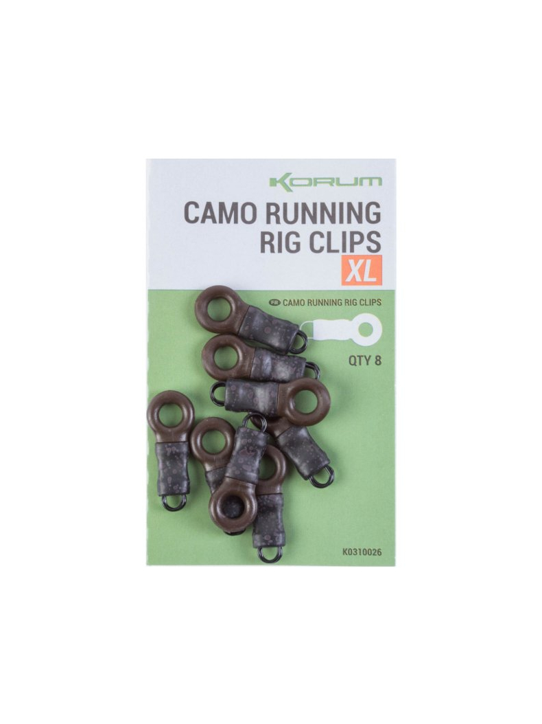 Кольцо с застежкой KORUM Camo Running Rig Clips - XLARGE / 8шт.