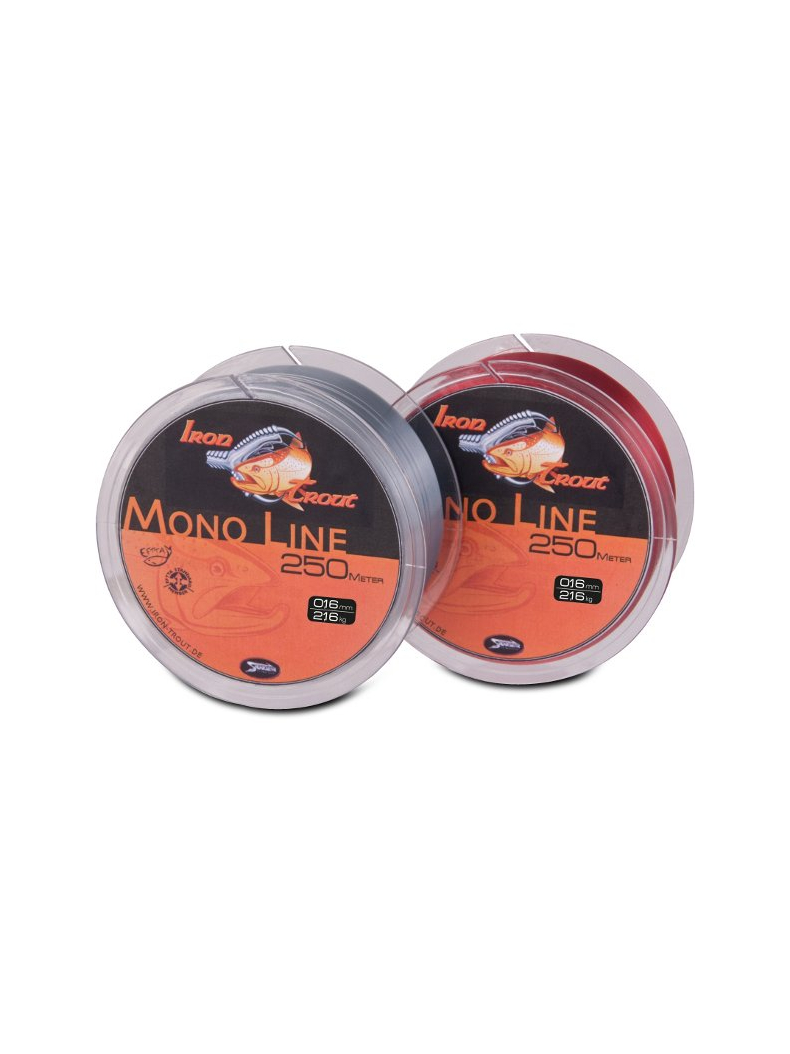 Леска для ловли форели IRON TROUTMONO Line - 250m / 0,18mm / 2.59kg - Red Леска для ловли форели IRON TROUTMONO Line - 250m / 0,18mm / 2.59kg - Red