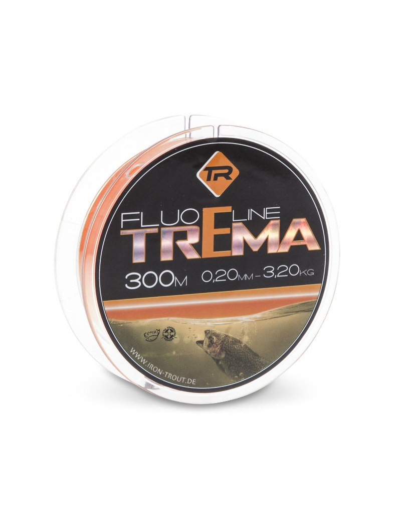 Леска для ловли форели IRON TROUT TREMA Line - 300m / 0,20mm / 3.20kg - Fluo Orange