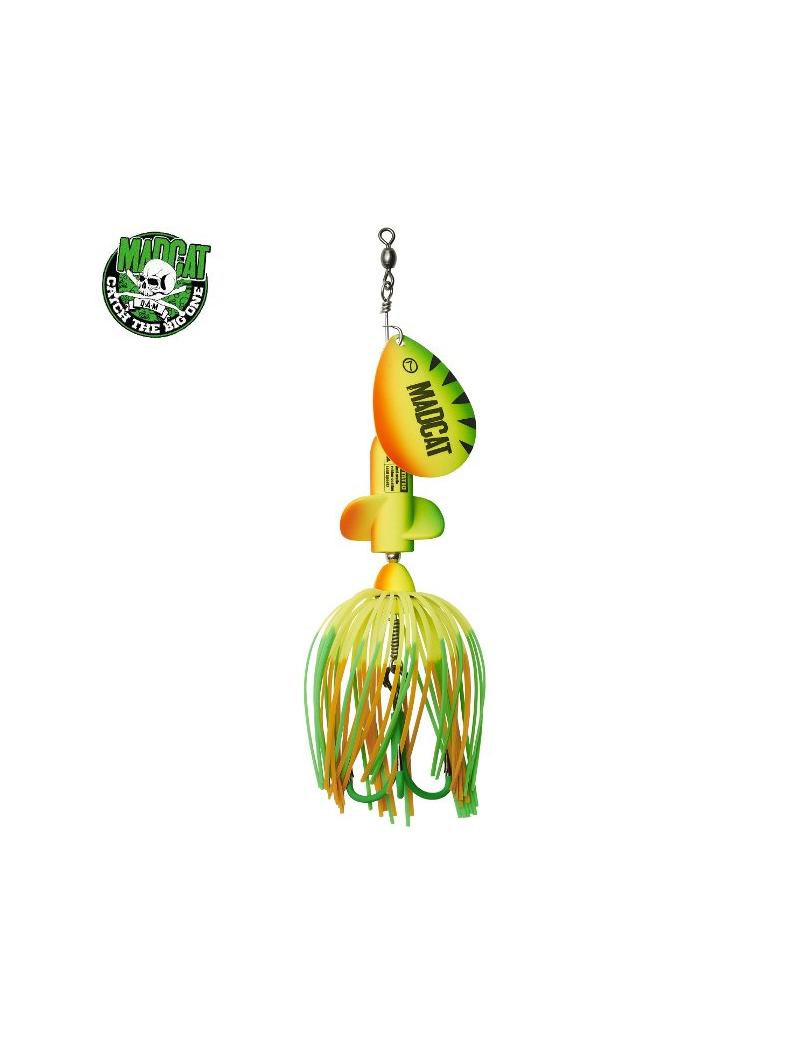 Блесна вращающаяся MADCAT® A-STATIC SCREAMING SPINNER Treble Hook - 65g - FIRETIGER UV Блесна вращающаяся MADCAT® A-STATIC SCREAMING SPINNER Treble Hook - 65g - FIRETIGER UV