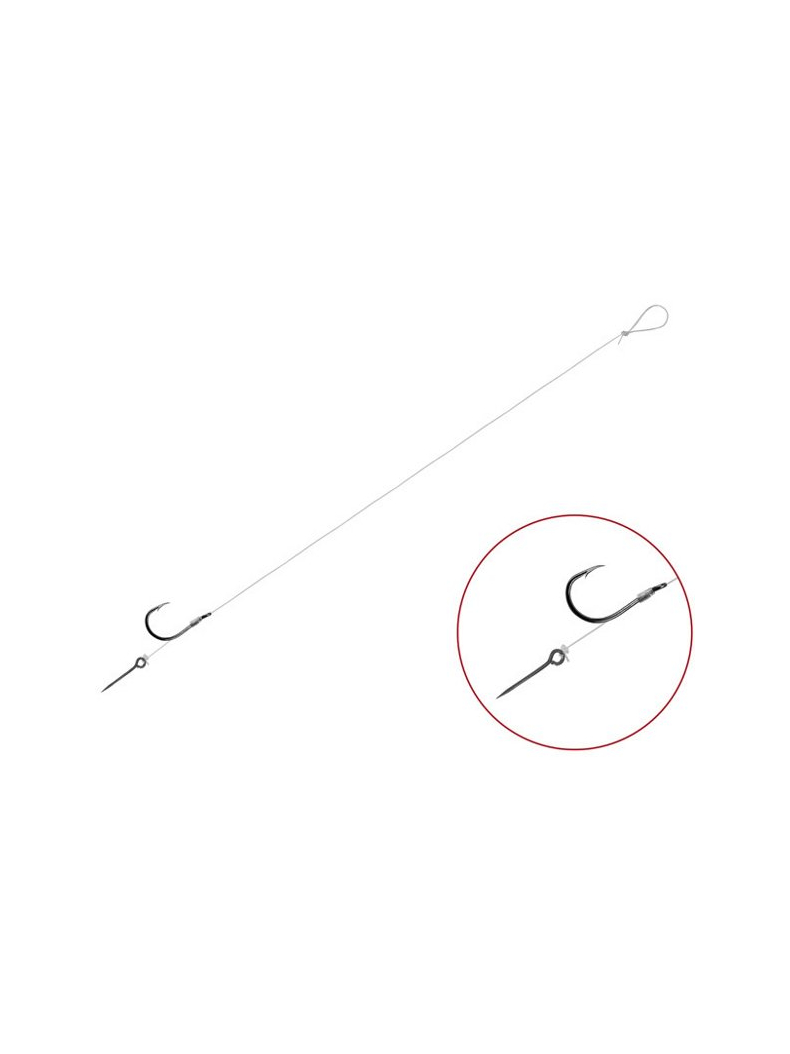 Поводки Delphin Feeder Rig FLR Carbon STING - 0.22mm / 12cm / №6 - 6шт., изображение 2