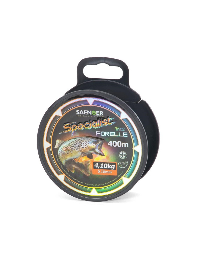 Леска для ловли форели SAENGER Specialist TROUT - 0,18mm / 4,10 kg / 400m - Clear