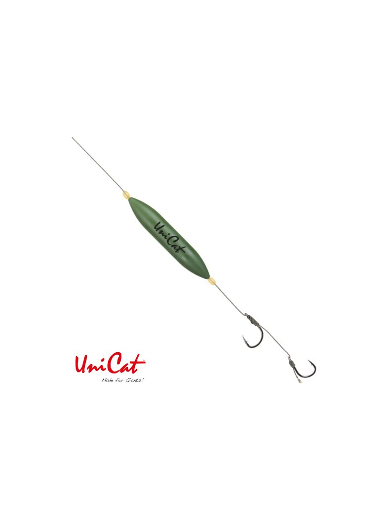 Готовые оснастки на сома UNI CAT CAMOU SUBFLOAT 20g HAIR Rig №4/0+2/0 - 150cm / 85kg