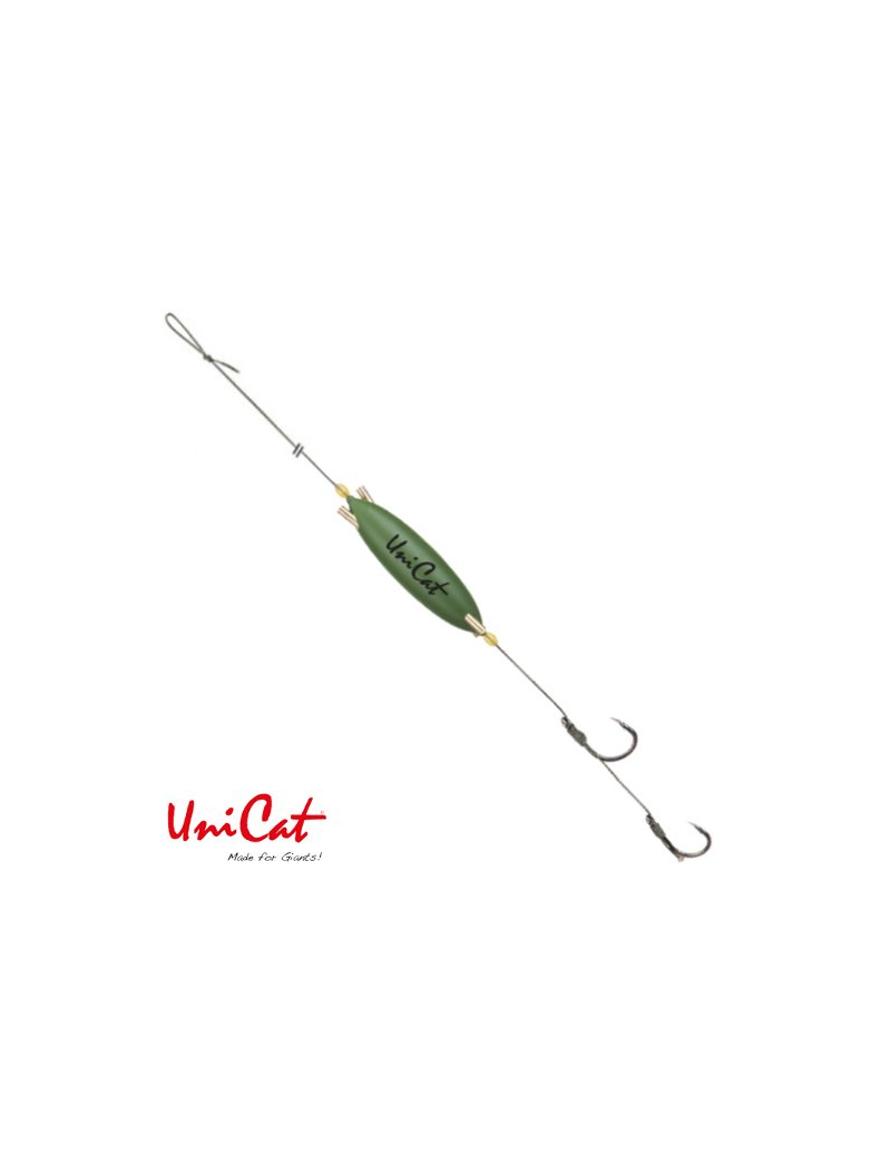 Готовые оснастки на сома UNI CAT POWER RATTLE 10g HAIR Rig №4/0+2/0 - 150cm / 85kg