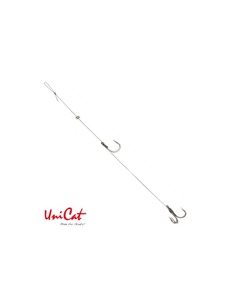 Готовые оснастки на сома UNI CAT SINGLE & TREBLE Hook Rig №8/0 + 3/0 - 110cm / 105kg