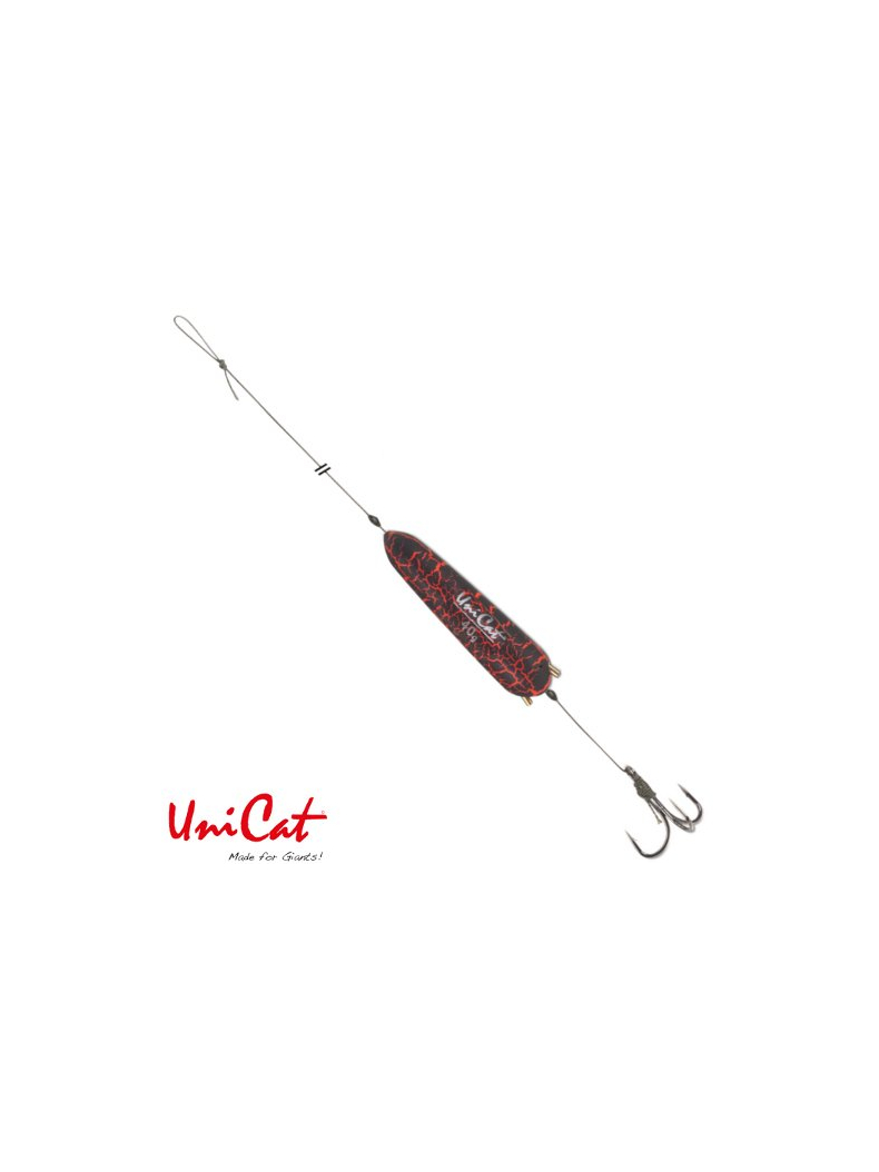 Готовые оснастки на сома UNI CAT SUBFLOAT & RATTLE 40g TREBLE Hook Rig №3/0 - 150cm / 105kg