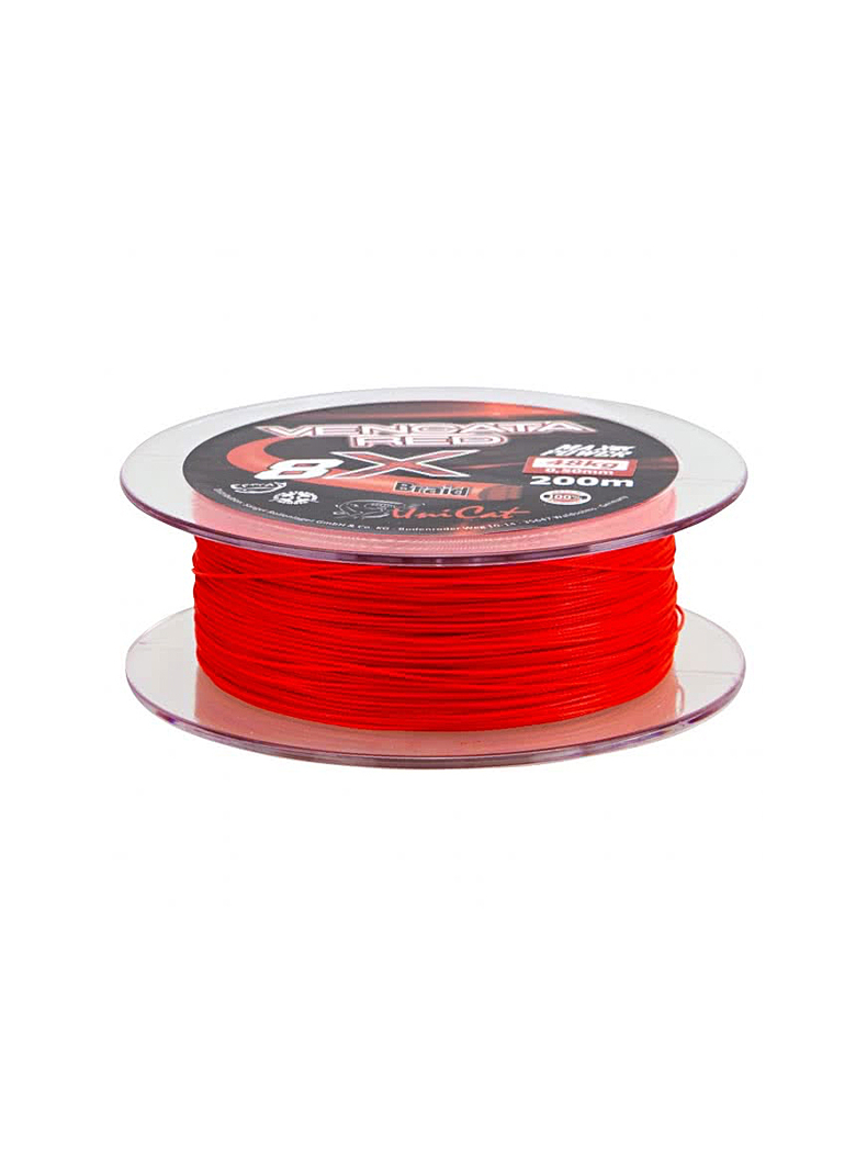 Леска плетеная UNI CAT VENCATA RED 8-X Line - 200m / 0.60mm / 57kg, изображение 2 Леска плетеная UNI CAT VENCATA RED 8-X Line - 200m / 0.60mm / 57kg, изображение 2