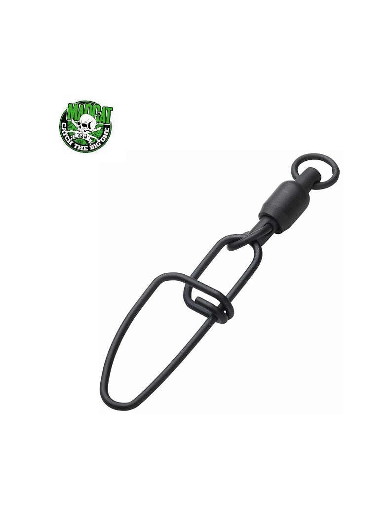 Вертлюг с застежкой MADCAT® STAINLESS BALL BEARING SWIVEL WITH CROSSLOCK SNAP / 90 kg - 3 шт. Вертлюг с застежкой MADCAT® STAINLESS BALL BEARING SWIVEL WITH CROSSLOCK SNAP / 90 kg - 3 шт.