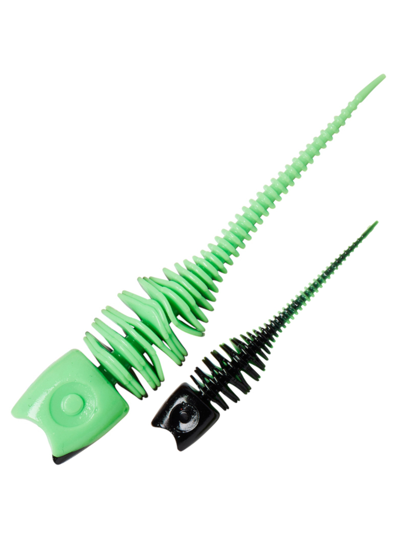 Силиконовые приманки DAM GARLIC TROUT LURE - 6cm / UV Green/Black - 10шт.