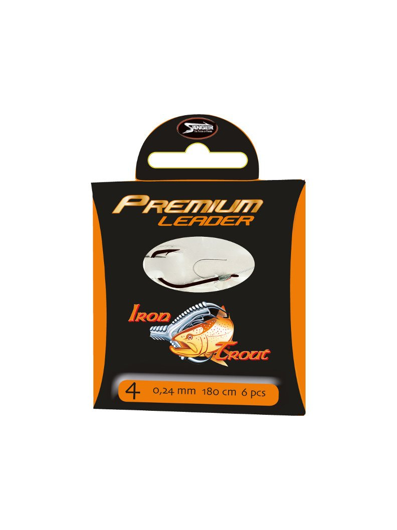 Поводки готовые IRON TROUT Premium Leader - 120cm / 0,22mm / №6 - 6шт.