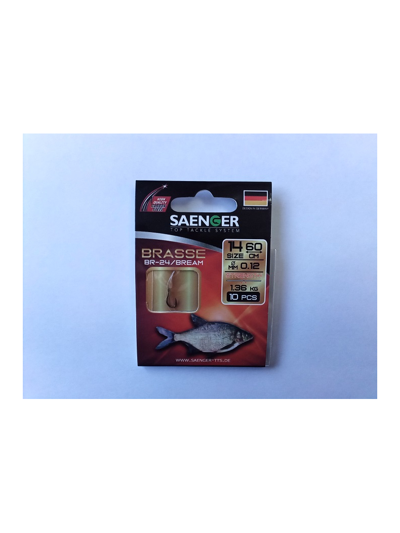 Поводок SAENGER Specitec BREAM / №14 / 0.12mm / 60cm / Red - 10шт., изображение 3