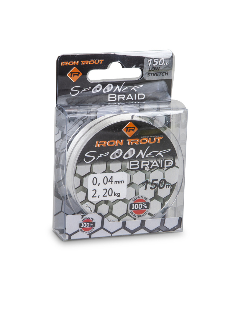 Леска плетеная IRON TROUT SPOONER PE Braid - 150m / 0,04mm / 2.2kg - White, изображение 2