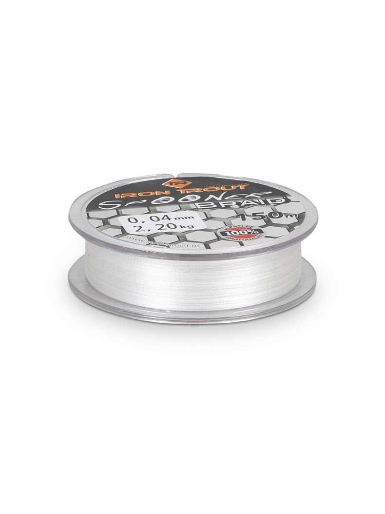 Леска плетеная IRON TROUT SPOONER PE Braid - 150m / 0,04mm / 2.2kg - White