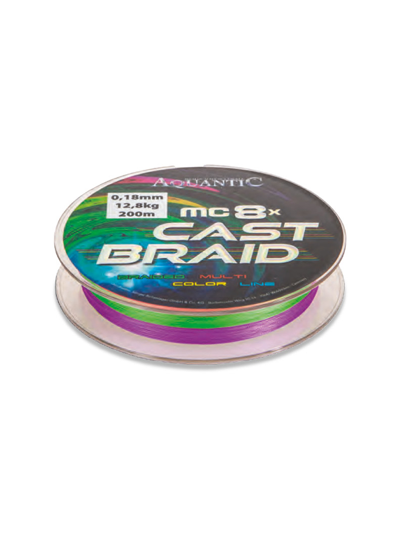 Леска морская плетеная AQUANTIC® 8x MC Cast Braid - 0.18mm / 12.8kg / 200m - Multicolor Леска морская плетеная AQUANTIC® 8x MC Cast Braid - 0.18mm / 12.8kg / 200m - Multicolor