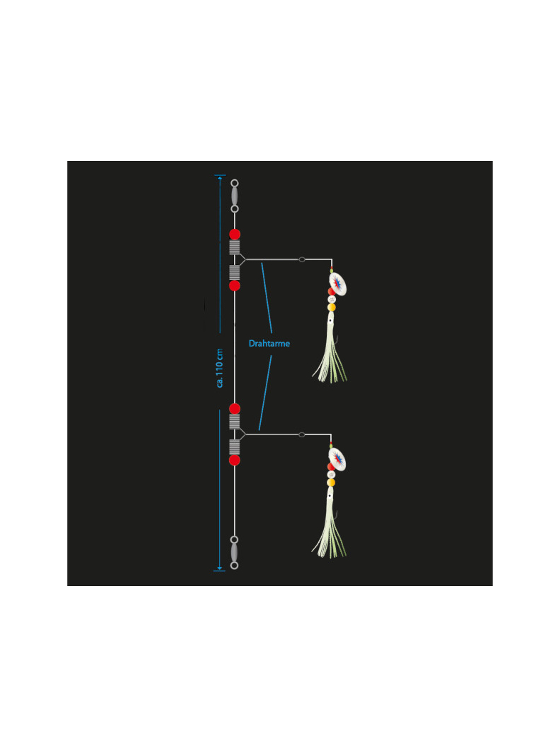 Оснастка морская AQUANTIC® Flatfish II Rig - №4 / 0.50mm / 110cm, изображение 2 Оснастка морская AQUANTIC® Flatfish II Rig - №4 / 0.50mm / 110cm, изображение 2