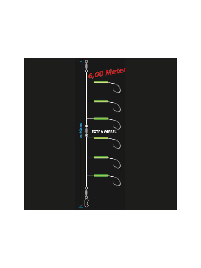 Оснастка морская AQUANTIC® Redfish System Circle Hook Rig - №6/0 / 0.80 / 600cm - Fluo Red, изображение 2 Оснастка морская AQUANTIC® Redfish System Circle Hook Rig - №6/0 / 0.80 / 600cm - Fluo Red, изображение 2
