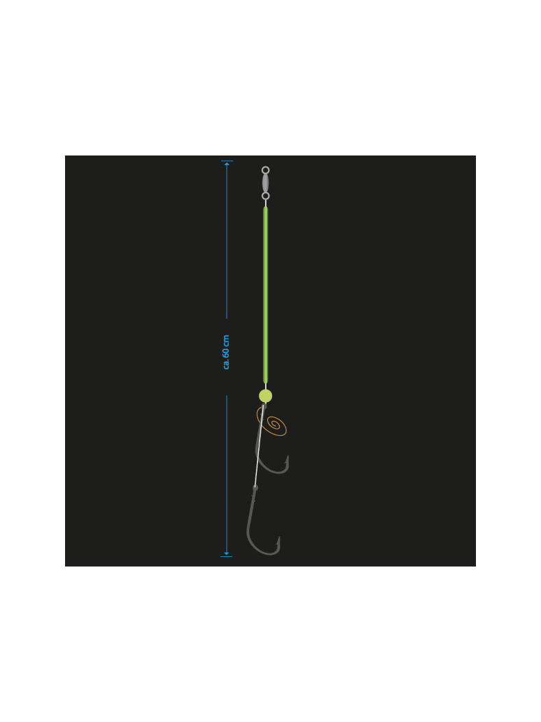 Оснастка морская AQUANTIC® Nature Rig - №6/0 + 6/0 / 60cm / 1.2mm, изображение 2 Оснастка морская AQUANTIC® Nature Rig - №6/0 + 6/0 / 60cm / 1.2mm, изображение 2