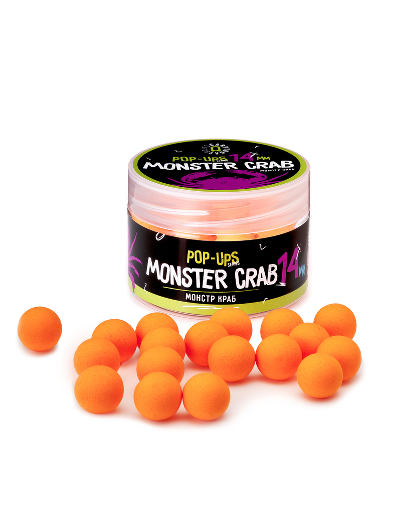 Бойлы плавающие Carptoday Baits Pop Ups Monster Crab (Монстр Краб) 14мм, Диаметр: 14 мм, Вкус: Монстр Краб
