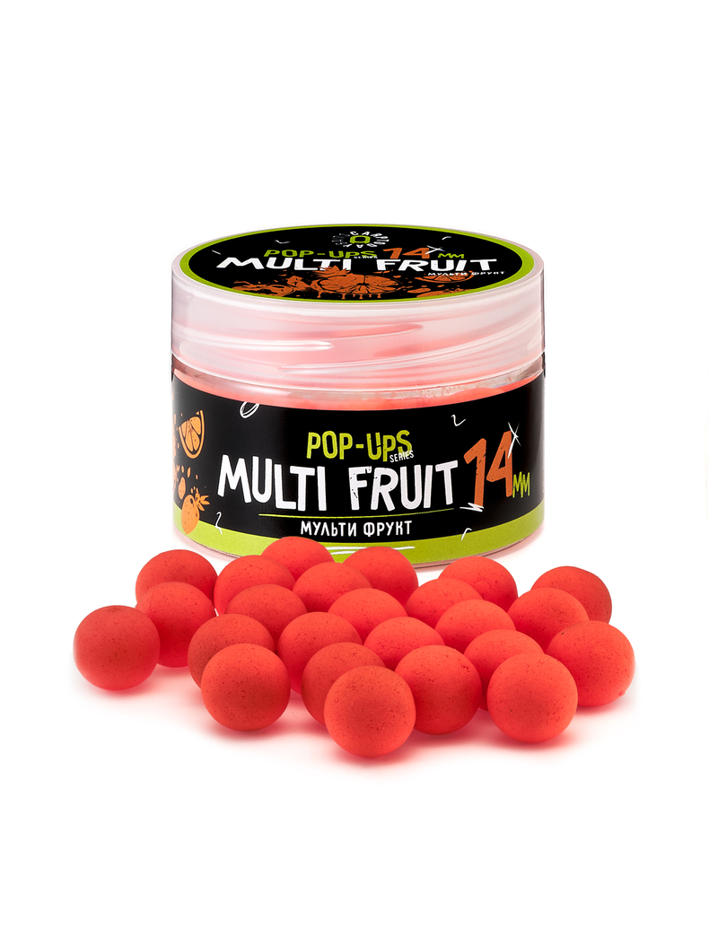 Бойлы плавающие Carptoday Baits Pop Ups Multi Fruit (Мульти Фрукт) 14 мм, Диаметр: 14 мм, Вкус: Мульти Фрукт