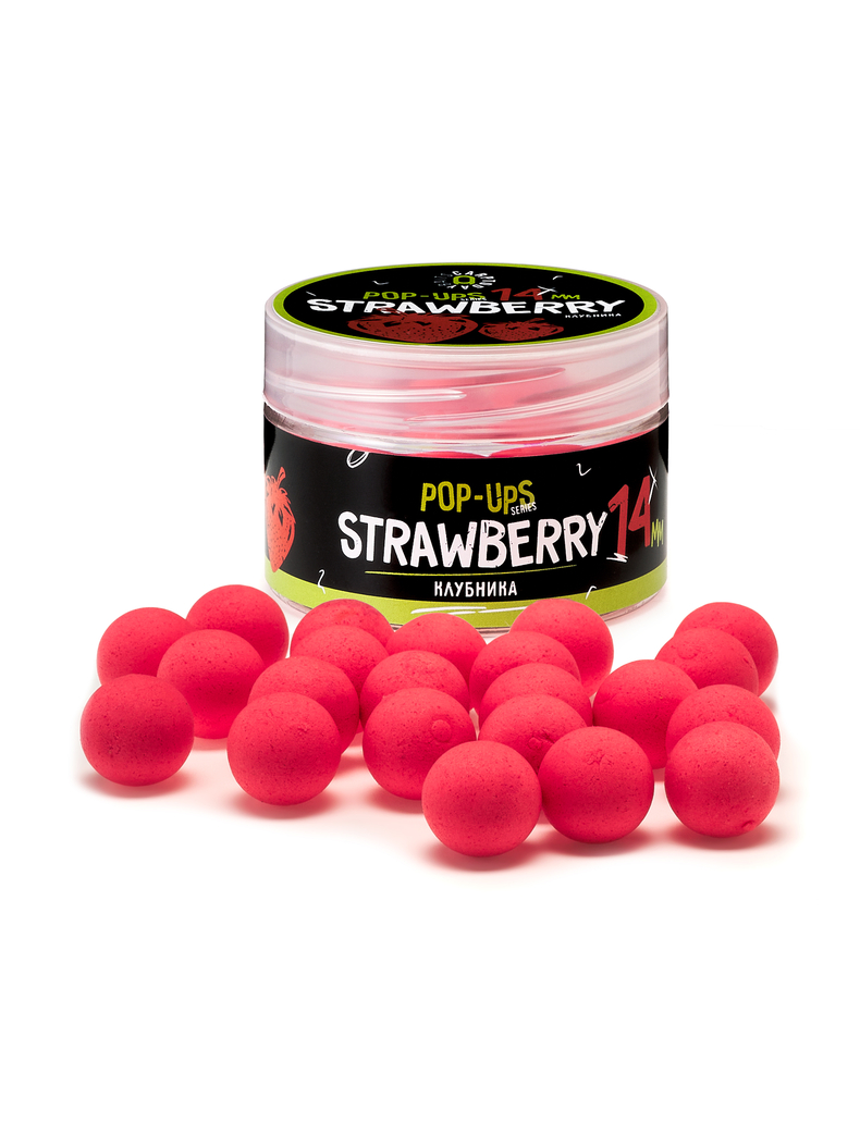 Бойлы плавающие Carptoday Baits Pop Ups Strawberry (Клубника) 14 мм, Диаметр: 14 мм, Вкус: Клубника