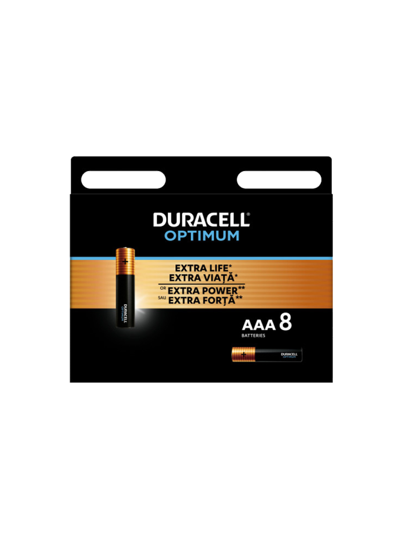 Батарейка Duracell Optimum LR03 AAA BL8 Alkaline 1.5V