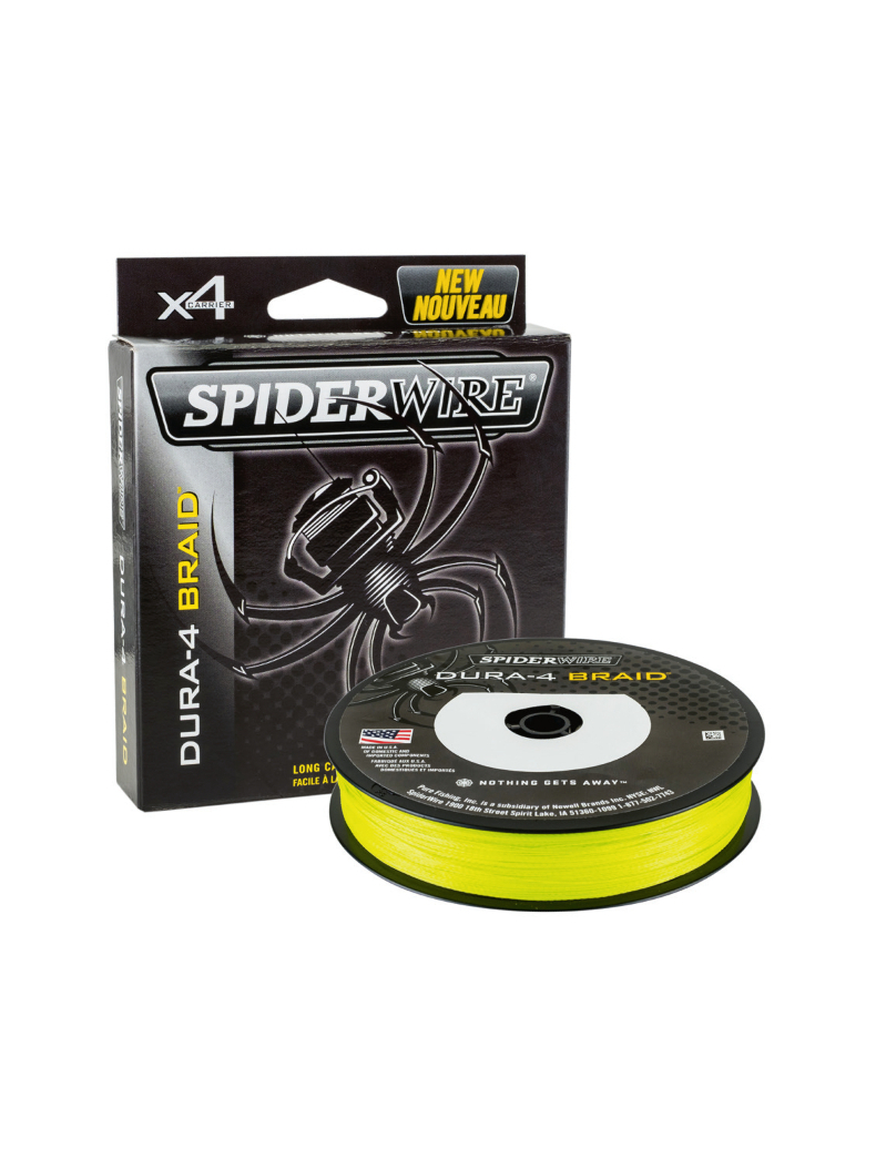 Леска плетеная SPIDER WIRE® STEALTH® DURA X4 PE BRAID - 0.17mm / 150m / 15.0kg - HI VIS YELLOW