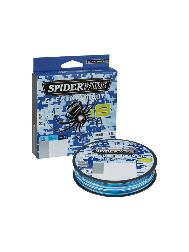 Леска плетеная SPIDER WIRE® STEALTH® SMOOTH X8 PE BRAID - 0.13mm / 300m / 11.2kg - BLUE CAMO
