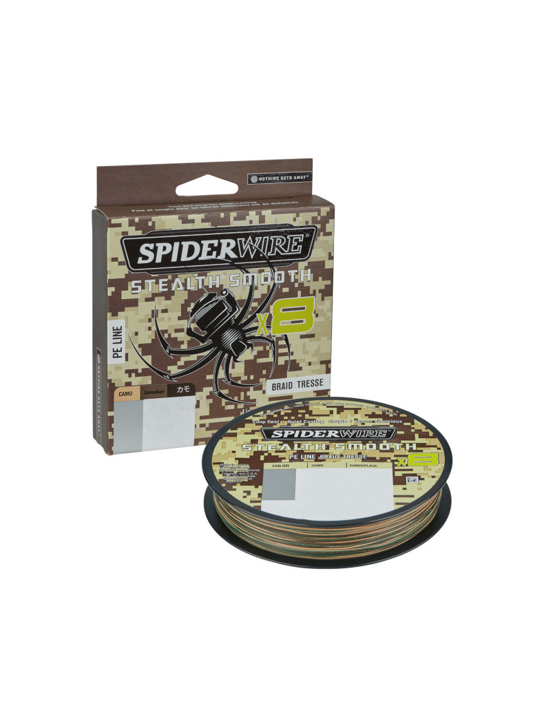 Леска плетеная SPIDER WIRE® STEALTH® SMOOTH X8 PE BRAID - 0.19mm / 300m / 18kg - CAMO