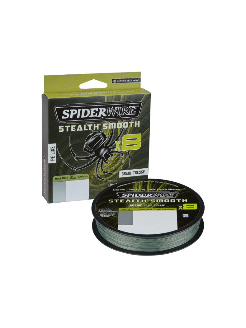 Леска плетеная SPIDER WIRE® STEALTH® SMOOTH X8 PE BRAID - 0.11mm / 150m / 10.3kg - MOSS GREEN Леска плетеная SPIDER WIRE® STEALTH® SMOOTH X8 PE BRAID - 0.11mm / 150m / 10.3kg - MOSS GREEN