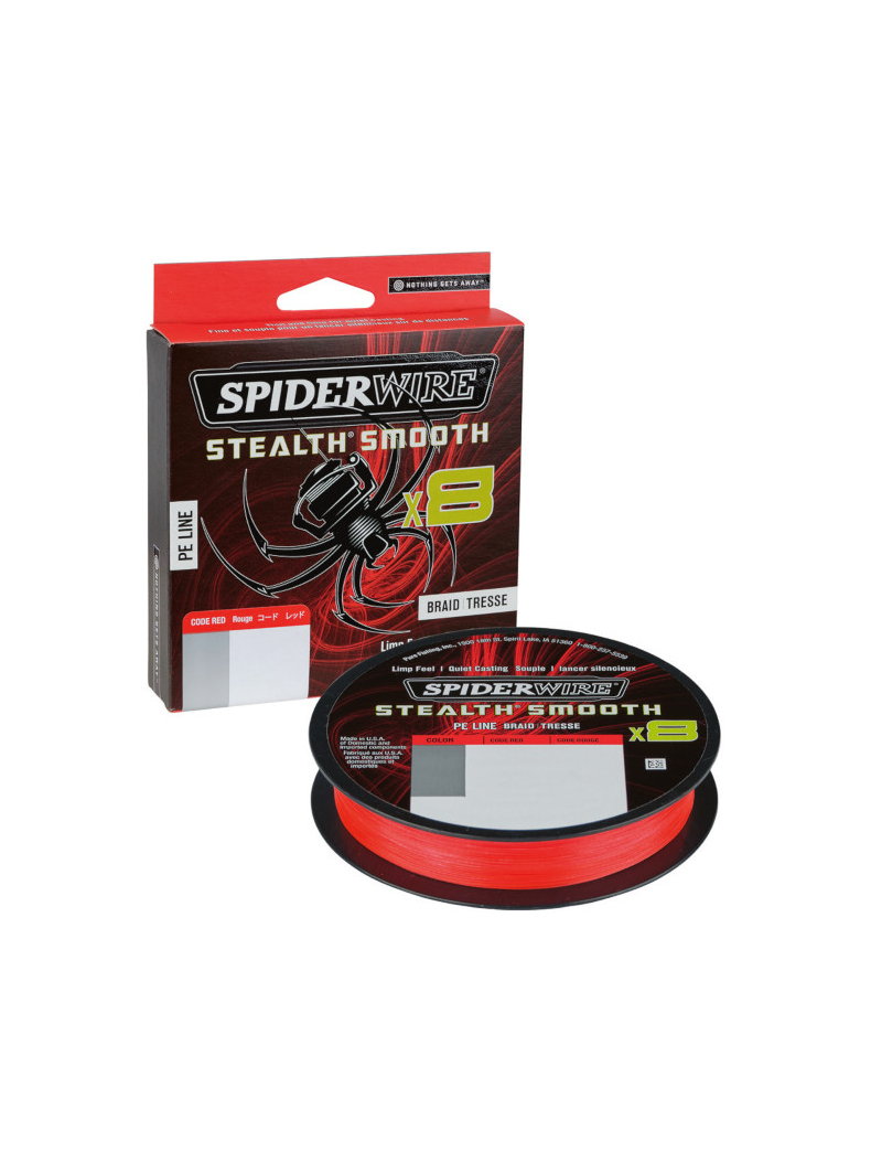 Леска плетеная SPIDER WIRE® STEALTH® SMOOTH X8 PE BRAID - 0.11mm / 150m / 10.3kg - CODE RED