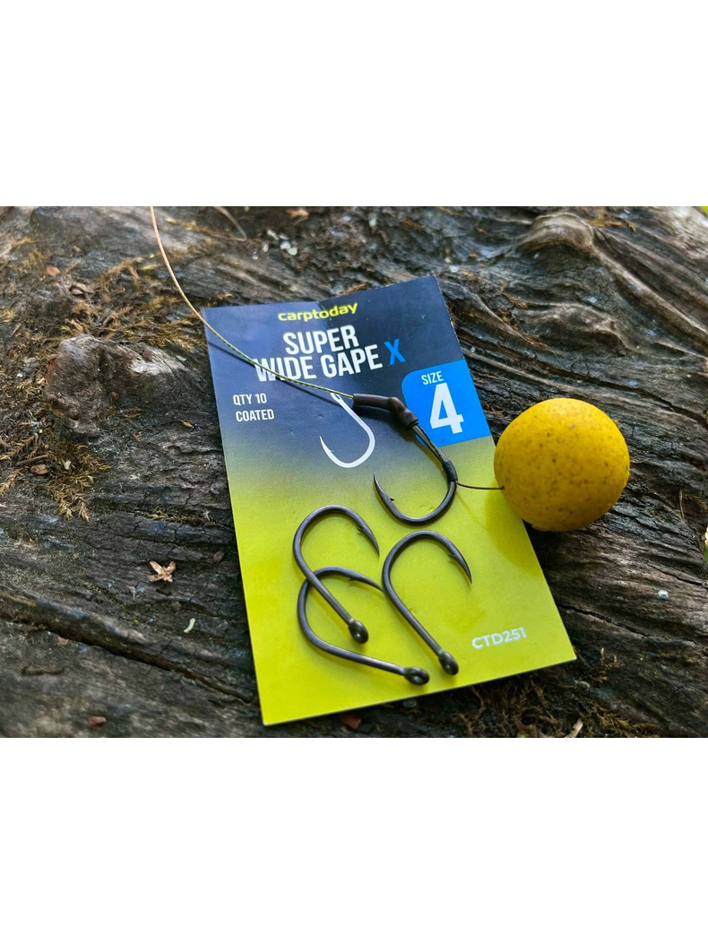 Крючки карповые Carptoday Super Wide Gape X, Размер крючка: № 4, изображение 3 Крючки карповые Carptoday Super Wide Gape X, Размер крючка: № 4, изображение 3