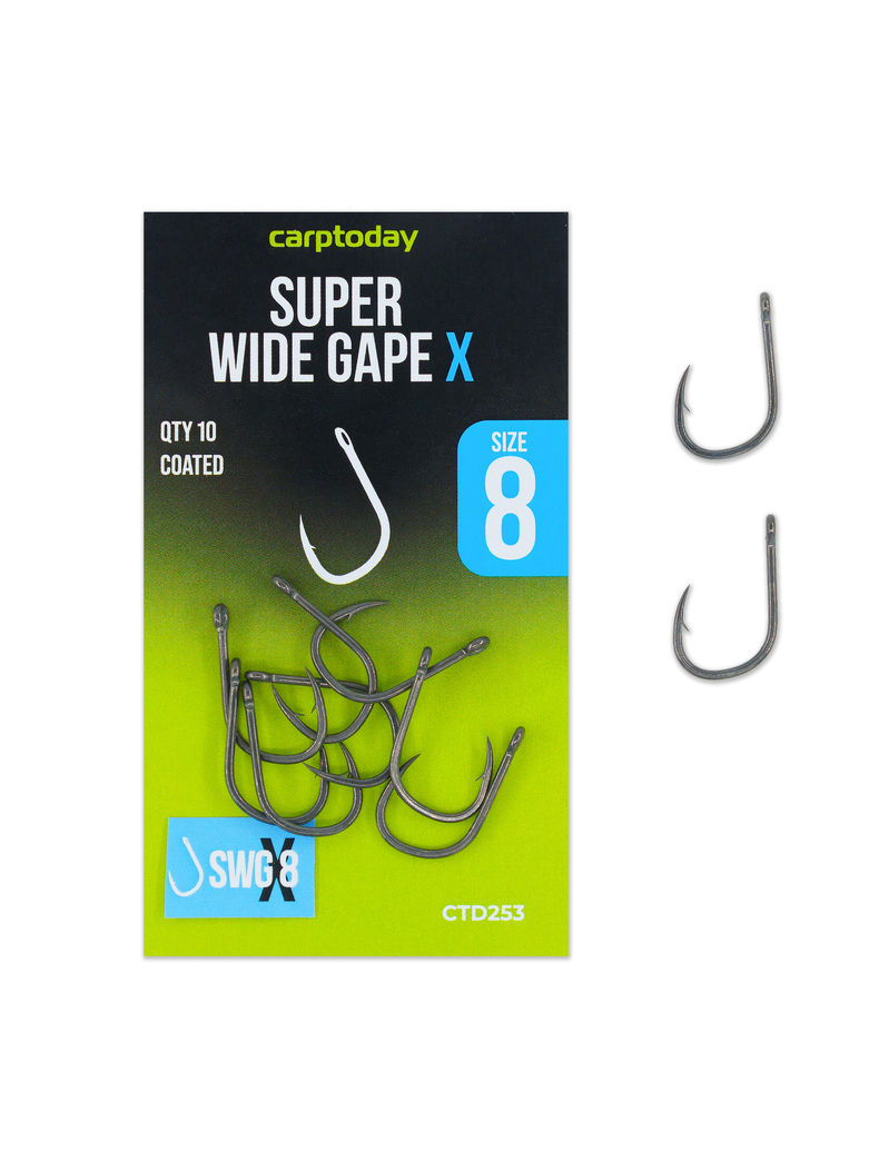 Крючки карповые Carptoday Super Wide Gape X, Размер крючка: № 8