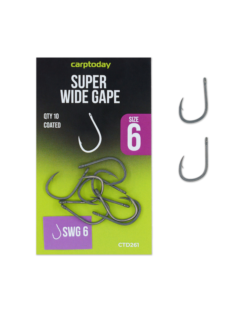 Крючки карповые Carptoday Super Wide Gape, Размер крючка: № 6