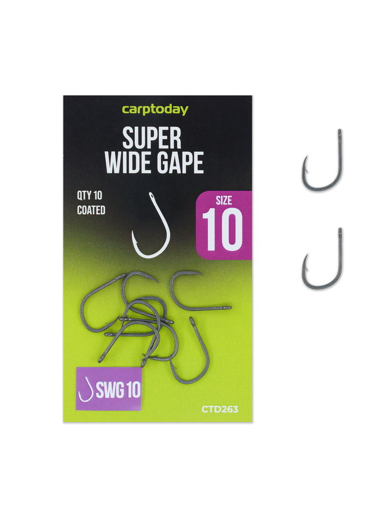 Крючки карповые Carptoday Super Wide Gape, Размер крючка: № 10