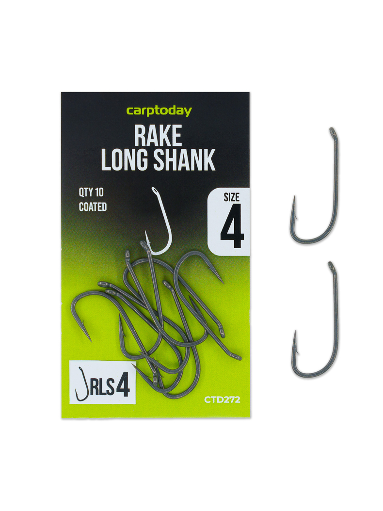 Крючки карповые Carptoday Rake Long Shank, Размер крючка: № 4 Крючки карповые Carptoday Rake Long Shank, Размер крючка: № 4
