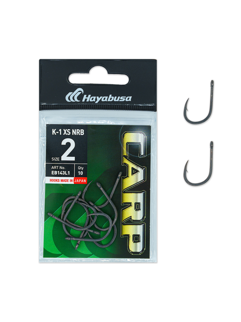 Крючки карповые HAYABUSA K-1 XS NRB, Размер крючка: № 2 Крючки карповые HAYABUSA K-1 XS NRB, Размер крючка: № 2