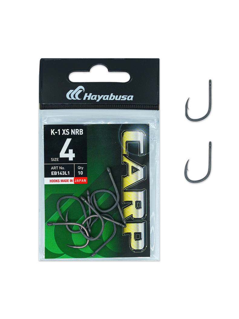 Крючки карповые HAYABUSA K-1 XS NRB, Размер крючка: № 4 Крючки карповые HAYABUSA K-1 XS NRB, Размер крючка: № 4